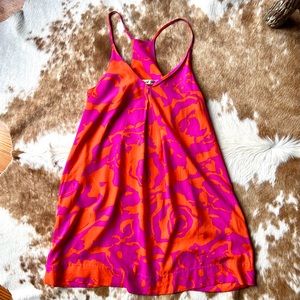 Michael Stars Tangerine and Fushia Print Dress